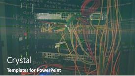  Presentation with processing - Slide deck consisting of image-of-data-processing background and a dark gray colored foreground