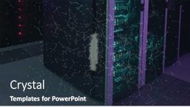  Presentation with servers - PPT layouts having image-of-data-processing background and a tawny brown colored foreground