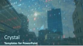  Presentation with hacking - Slide set consisting of image-of-data-processing background and a ocean colored foreground