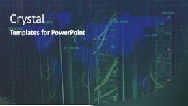  Presentation with servers - PPT theme enhanced with image-of-data-processing background and a ocean colored foreground