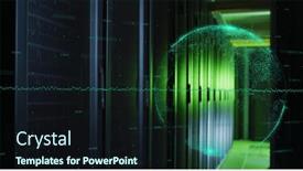  Presentation with green cloud computing - Slide set consisting of image-of-data-processing background and a wine colored foreground