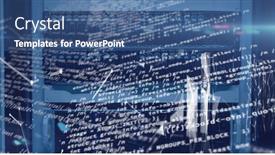  Presentation with image processing - Presentation design enhanced with image-of-data-processing background and a ocean colored foreground