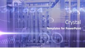  Presentation with connections - Slide set with image-of-data-processing background and a light blue colored foreground