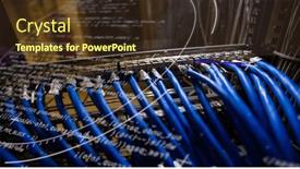  Presentation with connections - Presentation design with image-of-data-processing background and a  colored foreground