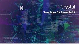  Presentation with connections - Presentation theme enhanced with image-of-data-processing background and a navy blue colored foreground