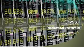  Presentation with market data - Presentation design consisting of image-of-data-processing background and a tawny brown colored foreground