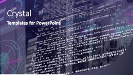  Presentation with connections - Presentation design with image-of-data-processing background and a navy blue colored foreground