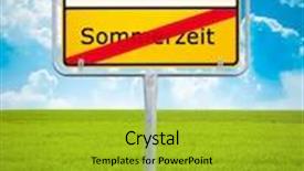  Presentation with saving - PPT layouts consisting of time change - image of daylight saving german background and a gold colored foreground