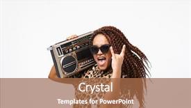  Presentation with cassette - Cool new presentation design with image of delighted african american backdrop and a red colored foreground