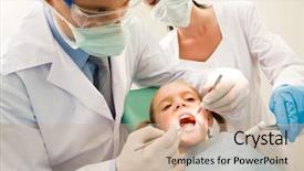  Presentation with dental assistant - Amazing PPT layouts having image of dental checkup being backdrop and a coral colored foreground