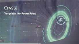  Presentation with stock trading - PPT layouts with image-of-digital-circle background and a dark gray colored foreground