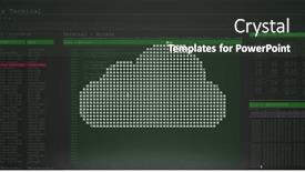  Presentation with digital statistics - Presentation theme having image-of-digital-cloud background and a dark gray colored foreground