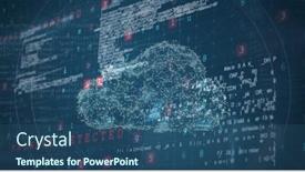  Presentation with digital statistics - PPT layouts having image-of-digital-cloud background and a ocean colored foreground