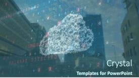  Presentation with cloud technology - PPT theme featuring image-of-digital-cloud background and a ocean colored foreground