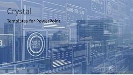  Presentation with digital image processing - PPT theme with image-of-digital-data-processing background and a light blue colored foreground