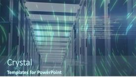  Presentation with digital image processing - PPT theme consisting of image-of-digital-interface background and a ocean colored foreground