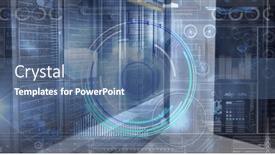  Presentation with connections - PPT theme consisting of image-of-digital-interface background and a ocean colored foreground