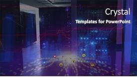  Presentation with connections - Presentation featuring image-of-digital-interface background and a wine colored foreground