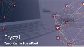  Presentation with connections - Presentation theme having image-of-digital-interface background and a gray colored foreground