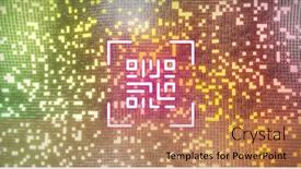  Presentation with green computing - Slide set featuring image-of-digital-neon-qr background and a coral colored foreground