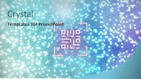  Presentation with green computing - PPT theme having image-of-digital-neon-qr background and a light blue colored foreground
