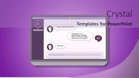  Presentation with chat - Presentation design having image-of-digital-screen background and a light blue colored foreground