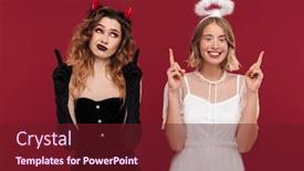  Presentation with demon - Beautiful PPT theme featuring image of displeased women demon backdrop and a tawny brown colored foreground