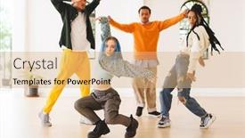  Presentation with club training - PPT theme enhanced with image-of-diverse-female background and a coral colored foreground