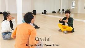  Presentation with club training - Presentation design with image-of-diverse-female background and a lemonade colored foreground