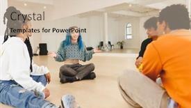  Presentation with club training - Presentation theme featuring image-of-diverse-female background and a soft green colored foreground