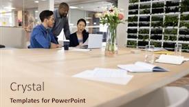  Presentation with corporation - Slides with image-of-diverse-female background and a lemonade colored foreground