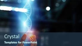  Presentation with media image - Presentation design featuring image-of-dna-chain-mixed background and a ocean colored foreground