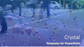  Presentation with digital healthcare - Slide set featuring image-of-dna-coronavirus background and a  colored foreground