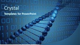  Presentation with data science - PPT theme with image-of-dna-rotating-over background and a ocean colored foreground