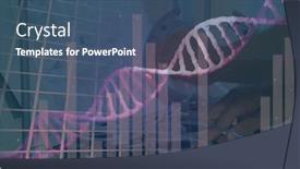  Presentation with dna computing - PPT theme featuring image-of-dna-strand-over background and a ocean colored foreground