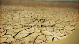  Presentation with drought - Theme featuring image of drought land background and a yellow colored foreground