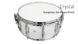  Presentation with drum - Colorful slide deck enhanced with image of drum under the white background backdrop and a white colored foreground