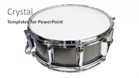  Presentation with drum - Colorful slide deck enhanced with image of drum under the white background backdrop and a white colored foreground