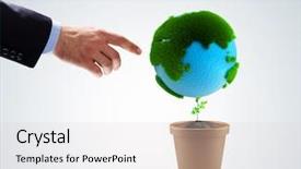  Presentation with planet earth on white - Audience pleasing PPT layouts consisting of world creation - image of earth planet growing backdrop and a  colored foreground