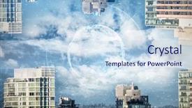  Presentation with city buildings - Beautiful PPT layouts featuring image of earth with different backdrop and a sky blue colored foreground