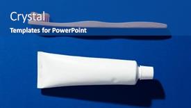  Presentation with eco plastic - PPT theme with image-of-eco-toothbrush background and a ocean colored foreground