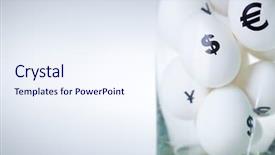  Presentation with glass - Slides consisting of image of eggs with currency background and a  colored foreground