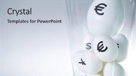  Presentation with glass - Slide set featuring image of eggs with currency background and a  colored foreground