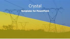  Presentation with energy politics - Presentation theme with image-of-electricity-poles-over background and a teal colored foreground