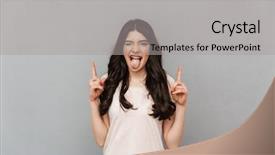  Presentation with lady - Cool new presentation with image of emotional beautiful young backdrop and a  colored foreground