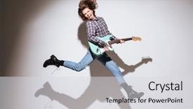  Presentation with cage - Presentation theme consisting of white background showing her background and a light gray colored foreground