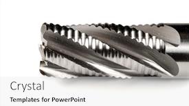  Presentation with end - Slide deck featuring image of end mill roughing end mill studio isolated on white background background and a white colored foreground