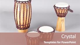  Presentation with ethnic disability - Cool new PPT theme with image of ethnic african drum backdrop and a coral colored foreground