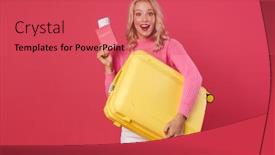  Presentation with passport - Presentation having image-of-excited-blonde-woman background and a red colored foreground