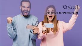  Presentation with mobile games - Beautiful slide deck featuring image-of-excited-emotional-loving backdrop and a light blue colored foreground